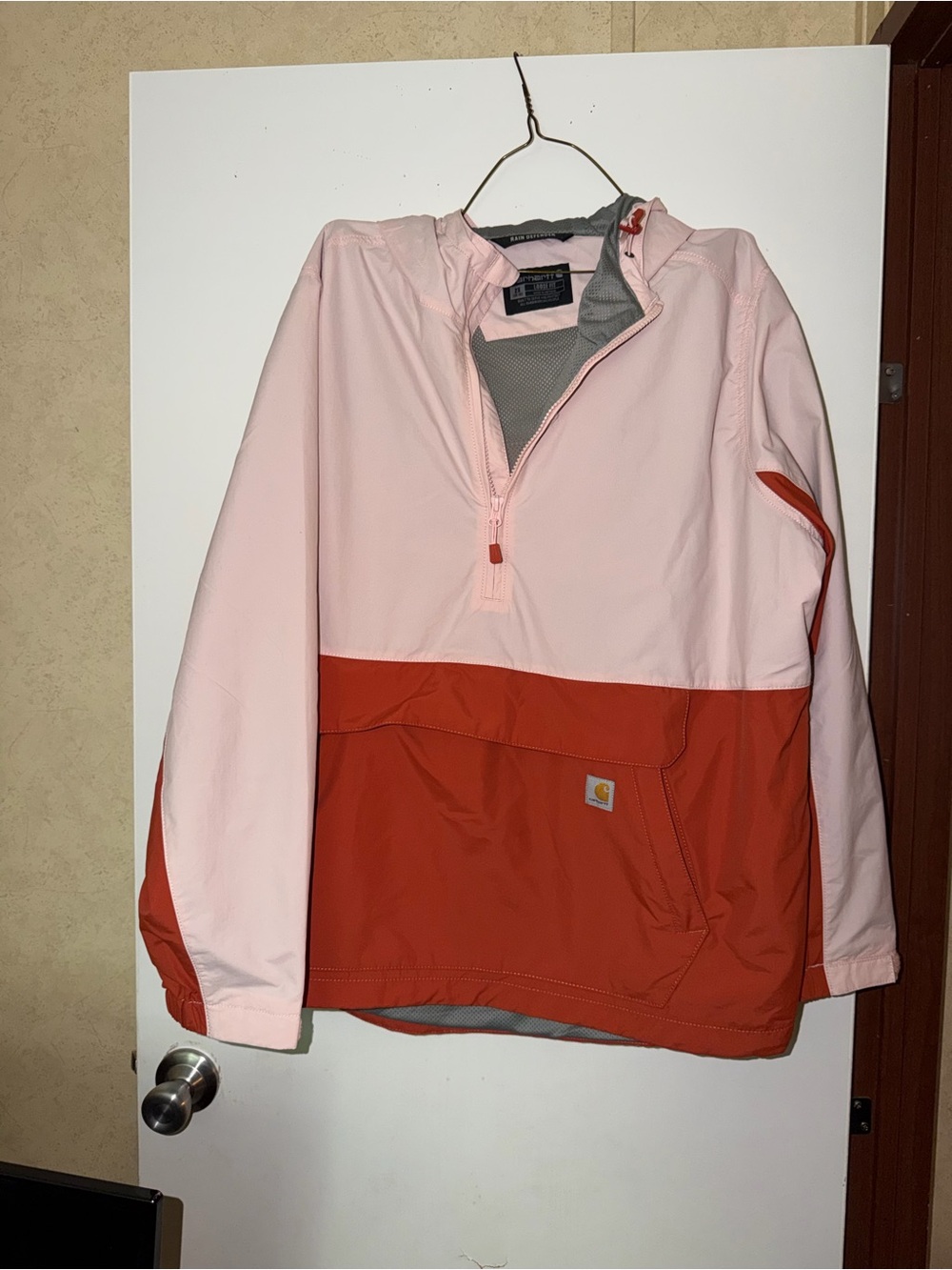 Carhartt Pink and Gray Rain Defender Jacket